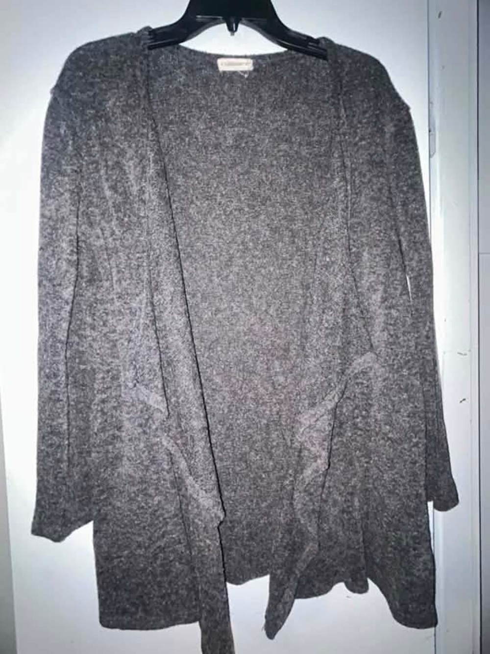 Heather Gray Open-Front Women's Cardigan Sweater